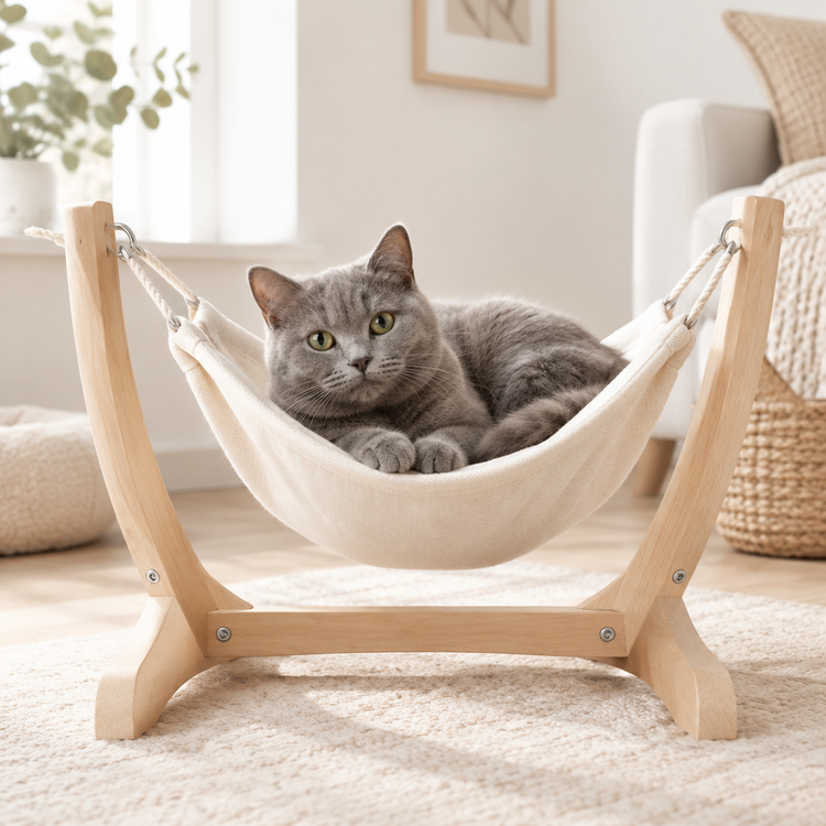 Hamac pour chat avec chat gris