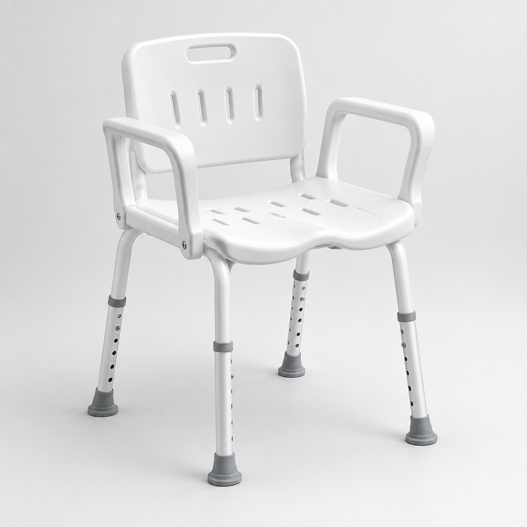 Chaise de douche ergonomique blanche