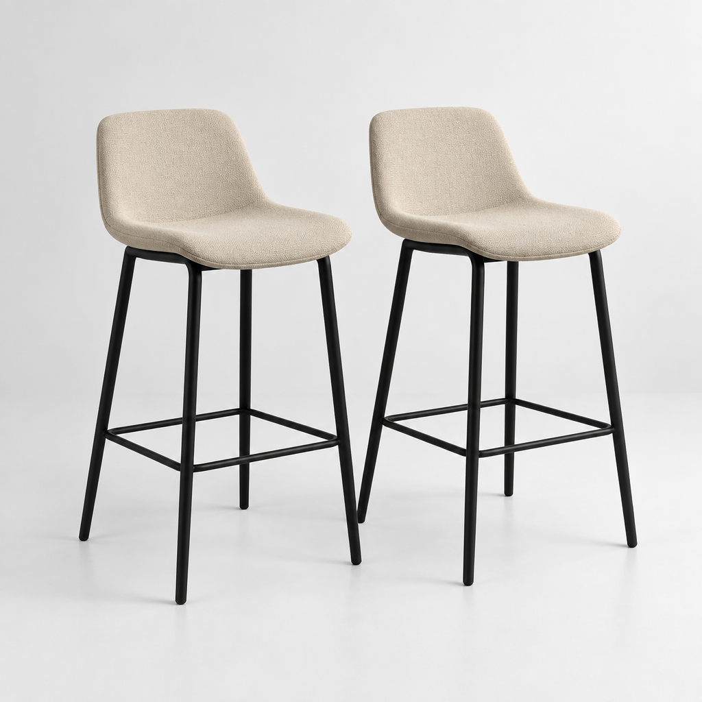 Tabourets modernes beige et noir