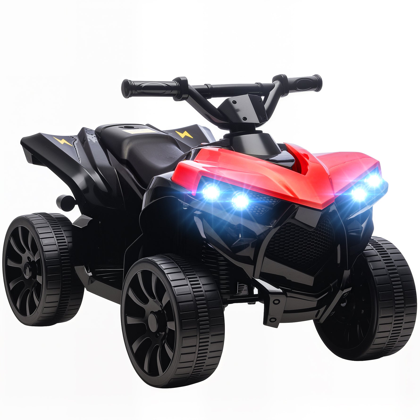 Quad électrique enfant 6V, voiture électrique enfants ATV, musique et phares LED, pour 18-56 mois, 70x42x45cm, rouge