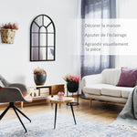 Miroir mural en métal cadre doré en forme de voûtée – 70 x 50 cm – décoration pour entrée ,chambre à coucher, salon