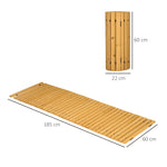 Allée chemin de jardin en lattes de bois enroulable - bois massif de pin 185 x 60 cm