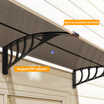 Toldo para puerta marquesina de policarbonato, toldo para puerta de entrada con borde de aluminio contra la lluvia y rayos UV