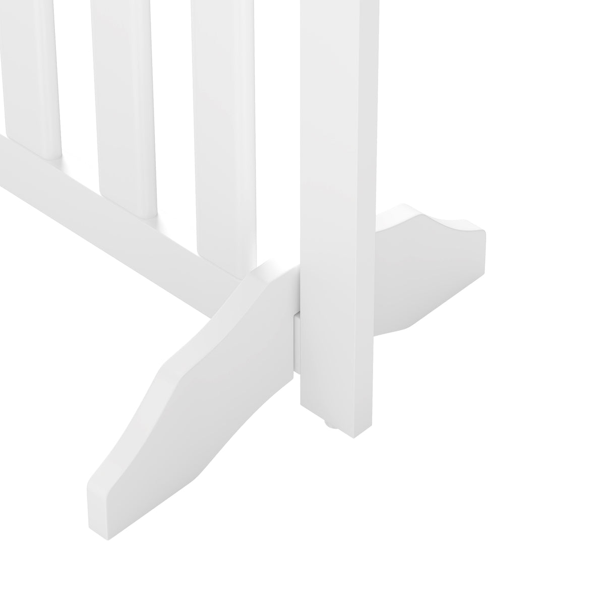 Barrière de Sécurité Chien Pliable Double Face en Bois, 4 Panneaux avec Porte, Pieds de Support, 205 x 60 cm, Blanc