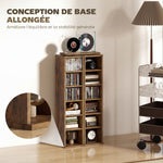 Set di 2 scaffali a colonna armadietto porta CD-DVD 12 scomparti 21 x 22,5 x 88,5 cm capacità 204 CD marrone