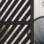 Panneau brise vue décoratif paravent extérieur à motif géométrique ajouré en métal - 122 x 45 x 198 cm, noir