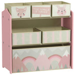 Meuble de rangement enfant avec 6 boîtes amovibles en tissu non tissé Organisateur de jouets, étagère 63L x 30l x 66H cm