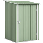 Abri de Jardin en Métal 1m², Tôle Ondulée, Toit Incliné, Porte Verrouillable, 100x103x160cm, Vert Clair