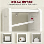 Meuble salle de bain meuble toilettes WC rangement étroit avec étagère réglable gain de place pour petits espaces blanc