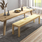 Panca da cucina in legno massello 3 posti, panca da sala da pranzo, portata 330 kg, 150 x 33 x 45 cm, legno naturale
