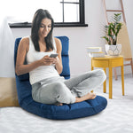 Fauteuil Convertible Fauteuil Paresseux Grand Confort Inclinaison Dossier Multipositions 90°-180° Bleu Roi