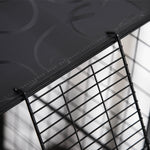 Enclos pour petits animaux, cage à lapin modulable 3 niveaux, 39 panneaux avec  rampes, en métal, 70 x 70 x 105 cm, noir