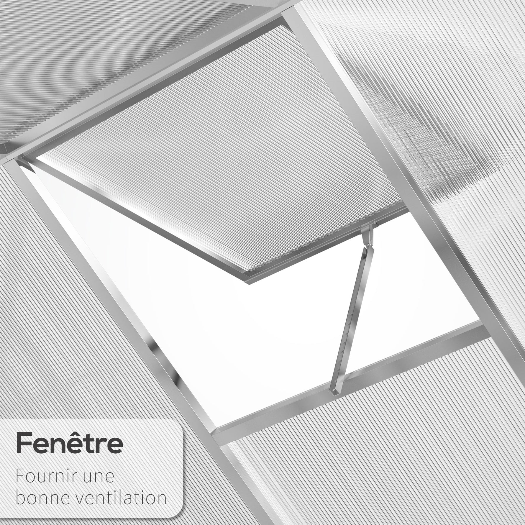 Serre de jardin en aluminium polycarbonate, serre avec fenêtres supérieures réglables, porte battante, abri extérieur résistant aux intempéries pour plante fleur, 242x190x195 cm, transparent