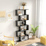 Bibliothèque étagère Zig zag Design Contemporain 80L x 23l x 192H cm 6 Niveaux Noir