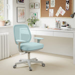 Fauteuil de bureau, chaise de bureau ergonomique en maille, hauteur réglable, 55x48x82,5-94,5cm, vert