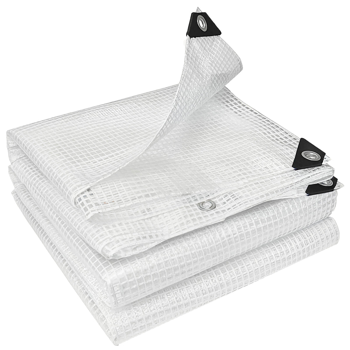 Telo di protezione 6x4 m in PE 140 g/m² con 20 occhielli rinforzati, telo impermeabile anti-UV per giardino e piscina, bianco
