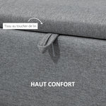 Panca contenitore 2 in 1 in tessuto con gambe in acciaio nero 102 x 40 x 39,5 cm grigia