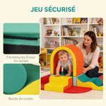 Parcours motricité bébé 10PCS, module motricité bébé en mousse EPE avec housse en revêtement PU, multicolore