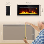 Cheminée électrique 1800 W avec effet flamme en LED 3 couleurs et 5 luminosités, montage mural/encastrable