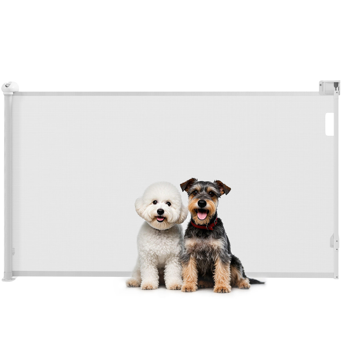 Barrière rétractable pour chien largeur 149 cm verrouillage automatique - blanc
