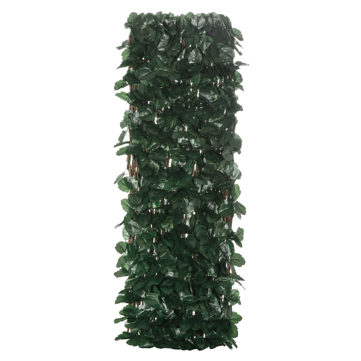 Haie artificielle feuilles murale brise-vue 2 panneaux longueur ajustable 295 x 70 cm treillis extensible en PE vert