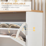 Meuble à chaussures style scandinave 3 abattants 70 x 23,5 x 122 cm blanc