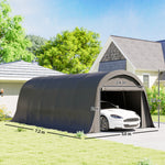 Carport tente de garage 3,6 x 7,2 m abri voiture extérieur tente de stockage avec parois latérales amovibles, gris foncé