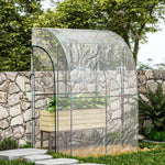 Serre de Jardin adossée serre adossée 2 portes zippées enroulables acier PVC transparent