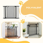 Barrière de sécurité pour animaux domestique avec fermeture automatique double verrouillage largeur 75-103 cm noir