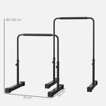 Dips barre parallèle Station de Musculation Réglable en Acier, hauteur réglables avec 4 niveaux pour Dips, Push Up, Parallettes Fitness, noir