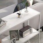 Table console en acier 2 étagères design moderne pour salon entrée couloir 100 x 30 x 87 cm blanc
