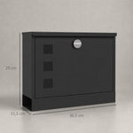 Boite aux lettres murale moderne en métal, verrouillable 2 clés fournis, 36,5 x 11,5 x 29 cm, gris anthracite