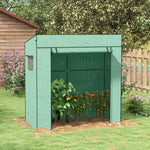 Serra da giardino a parete con 1 porta avvolgibile, telo in PE rinforzato, 2 finestre, dim. 196L x 77l x 197/178A cm