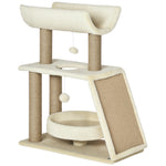 Arbre à chats design cosy chic multi-équipements centre d'activités griffoirs grattoir plateformes brun clair