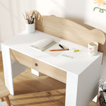 Bureau enfant avec chaise, table enfant et chaise avec tiroir et large plateau, 80 x 41 x 74,5 cm, bois naturel