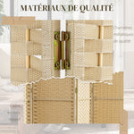 Paravent interieur en bois 6 panneaux 240 x 170 cm séparateur de pièce pliable pour salon, chambre à coucher, naturel