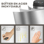 Poubelle cuisine automatique 30L acier inoxydable, poubelle à couvercle à fermeture en douceur, 32x30,5x51cm, argent