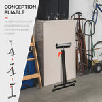 Servante d'atelier à rouleau pliable, support avec rouleau hauteur réglable 68 à 110 cm, charge max. 90 kg, noir