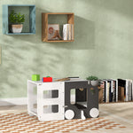 4-in-1 children's observation tower, learning tower, high safety rails, chalkboard/whiteboard, 58x46x92cm, grey