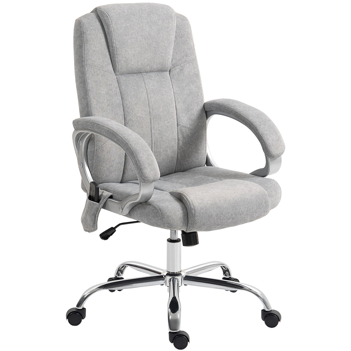 Fauteuil de Bureau Massant et Chauffant, Chaise de Bureau Ergonomique, Hauteur et Accoudoirs Réglables, Gris