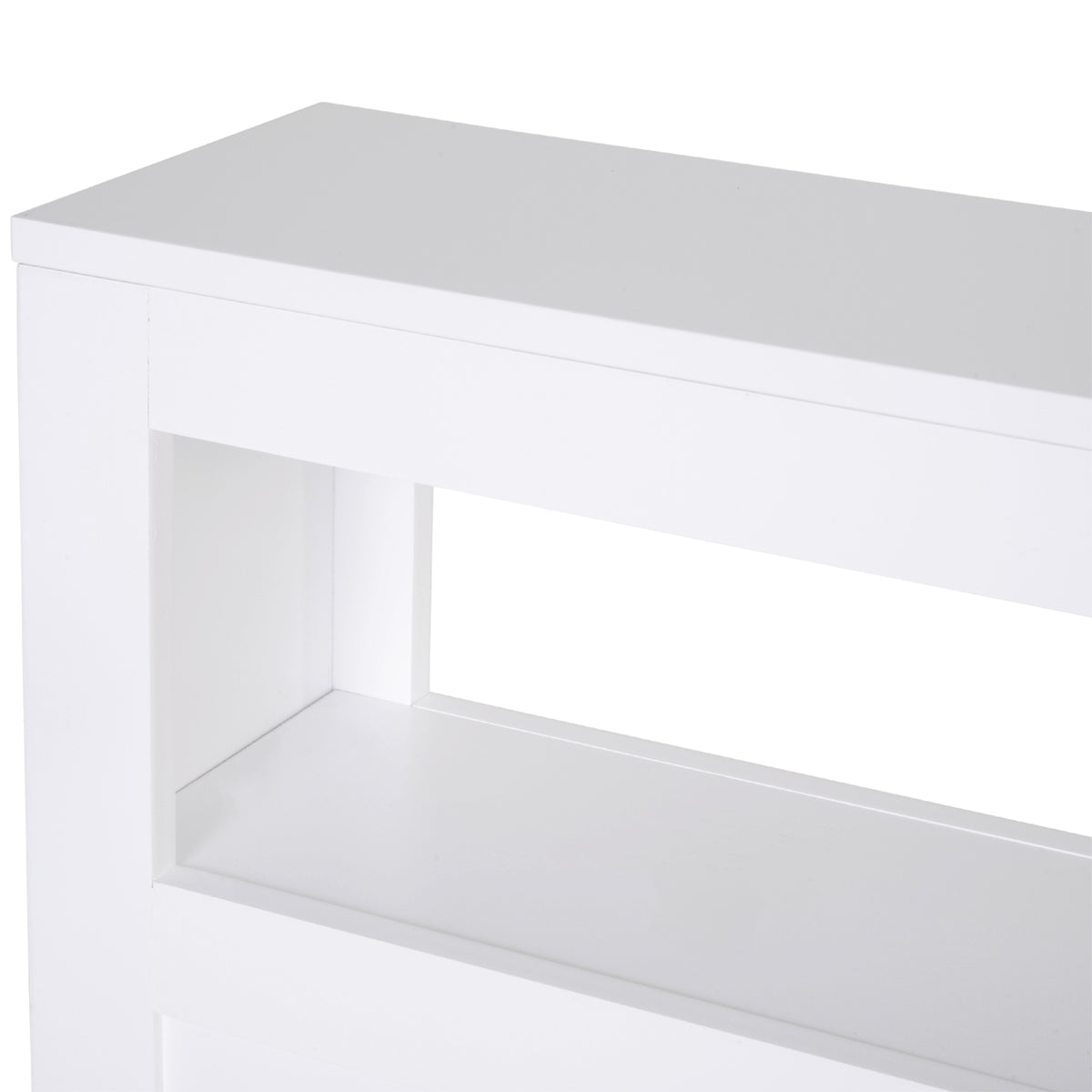 Badezimmer-Rollwagen, WC-Schrank, offenes Regal mit 2 Schubladen, 16 x 52 x 71,5 cm, weiß