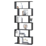 Bibliothèque étagère Zig zag Design Contemporain 80L x 23l x 192H cm 6 Niveaux Noir
