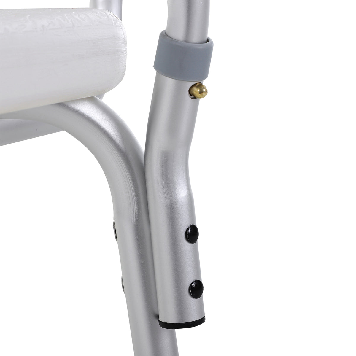 Chaise de Douche siège de Douche Ergonomique Hauteur réglable Pieds antidérapants Dossier accoudoirs Amovibles Charge Max. 136 Kg alu HDPE Blanc