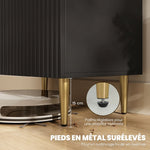 Buffet Cuisine, Meuble de Rangement avec 2 Portes, Étagère Réglable, Pieds Métalliques Surélevés, 60 x 40 x 80 cm, Noir
