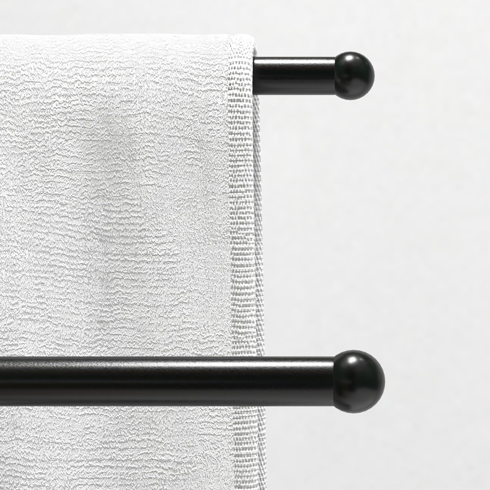 2-tier freestanding metal towel rack for the bathroom, dim. 50W x 18.5D x 85H cm, black