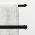 Porte-serviettes sur pied autoportant 2 niveaux en métal pour la salle de bain, dim. 50l x 18,5P x 85H cm, noir