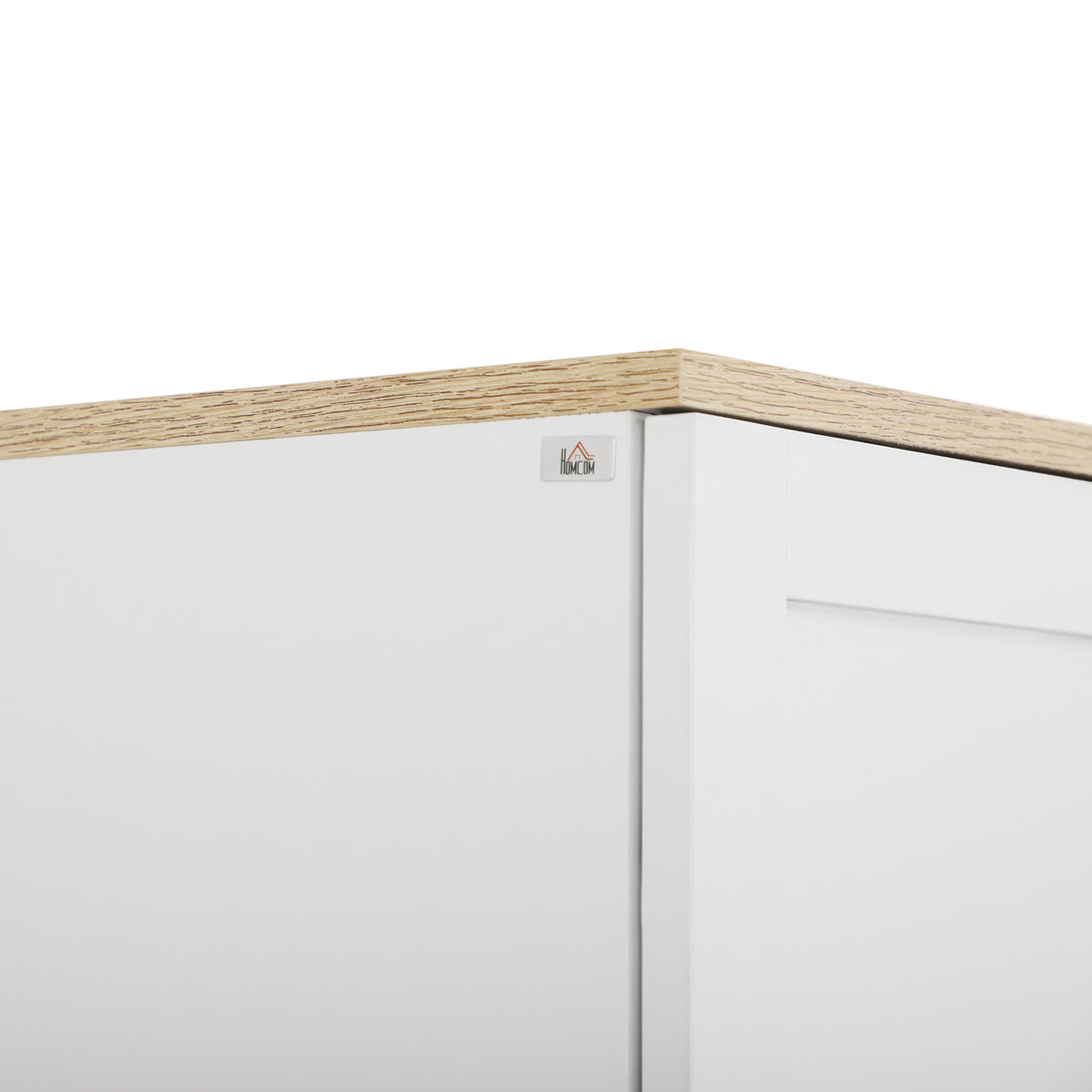 Armoire de cuisine hauteur 170 cm buffet haut avec 4 portes et étagères ajustable, design moderne, blanc