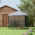 Enclos poulailler extérieur 5 m² parc grillagé dim. 2,8L x 2,45l x 2,46H - espace couvert - 5/8 poules