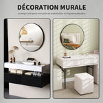 Miroir rond miroir salle de bain cadre en métal facile à installer, pour chambre, salon, entrée, Ø 70 x 2,5 cm noir