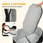 Siège auto pour chien avec ceinture de sécurité et fixation siège de voiture pour chien rembourré 77 x 43 x 28 cm noir